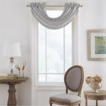 Elrene Home Fashions Versailles Rideau de fenêtre plissé en Imitation Soie avec tringle à Rideau 132,1 x 91,4 cm Gris