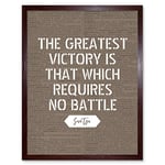 Artery8 Dictionary Inspiring Quote Sun Tzu Greatest Victory No Battle Art Print Framed Poster Wall Decor 12x16 inch