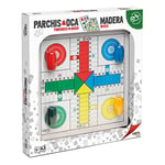 Cayro - Parcheesi Et Oie - + 5 Ans - Pièces en Bois - Jeu De Société Double Classique - Enfants Et Adultes - 4 Gobelets, 16 Jetons Et 4 Dés - 2 À 4 Joueurs