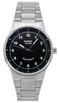 Casio Standard Analog Stainless Steel Black Dial Solar MTP-RS105D-1B Mens Watch