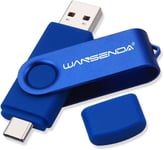 Clé USB 3.0 de Type C pour appareils Android de Type C/PC/Mac (64 Go, Bleu Marine)