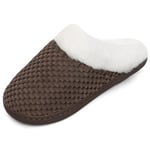 Mishansha Chausson Hiver Femme Homme Mousse Mémoire Pantoufles Chaude Antidérapant,café59,42/43 EU