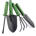 HCFSUK Kits de Jardin en Quatre pièces Pelle râteau transplanteur Combo Herbe Plantes à Fleurs Sol Croissant Outils de désherbage râteaux