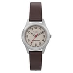 Timex Expedition Femme 26 mm Bracelet en cuir marron Cadran crème Montre TW4B25600