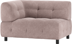 Louis Modulære sofa 1,5-sæder med arm venstre, fløjl lyserød H73x90x122 cm