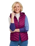 Ladies Quilted Packaway Gilet with Hood Compact & Lightweight with Drawstring