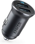 Anker Car Charger, Mini Aluminum Alloy 24W Dual USB Car Charger, PowerDrive 2