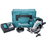 Makita - dss 610 RT1J Scie circulaire à main sans fil 18 v 165 mm + 1x Batterie bl 1850 b 5,0 Ah + Chargeur DC18RC + Coffret Makpac