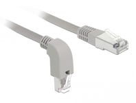 DELOCK – Network cable RJ45 Cat.6 S/FTP downwards angled/straight 2m, grey (85866)