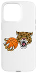 Coque pour iPhone 15 Pro Max Ballon de basket Jaguar Leopard Cheetah Panther