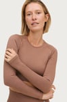 Aim'n - Träningstopp Ribbed Seamless Crop Long Sleeve - Brons