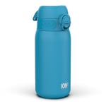 Ion8 Insulated Steel Water Bottle, 320 ml/11 oz, Leak Proof, Easy to Open, Secure Lock, Dishwasher Safe, Carry Handle, Hygienic Flip Cover, Metal Water Bottle, Durable Stainless Steel, Blue