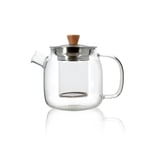 Théière Oscar en verre borosilicate et inox 0,55 L Ogo