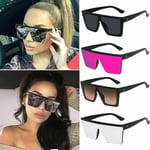 Oversized Square Sunglasses Women Fashion Flat Top One Piece Shade Mirror Uv400 F