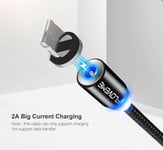 360° Rotating Black Magnetic Quick Charging USB Cable Charger 2A For iPhone iOS