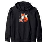 Cute Fox Eating Ramen Bowl Foxes Japanese Food Noodles Zip Hoodie