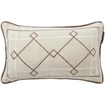 Graphic Embroidered Putetrekk 30x50 cm, Brun/Beige