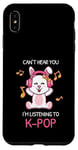 Coque pour iPhone XS Max Cadeau Kpop Bunny avec inscription « Can't Hear You I'm Listening To K-pop »