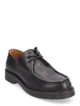 Slhtim Leather Moc-Toe Shoe Shoes Business Laced Shoes Black Selected Homme
