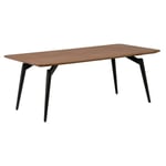 Table basse 120 cm plaquée bois de noyer et pieds métal noir - carson