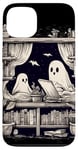 iPhone 13 Spooky Ghosts Reading Books Library Bookworm Retro Bookish Case