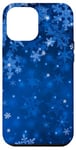 iPhone 12 Pro Max Navy Blue Snowflakes Icy Snowflake Aura Winter Holiday Case