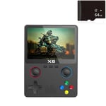 X6 Retro -pelikonsoli 3,5 tuuman IPS HD Screen Mini Handheld Game Player 3D Joystick Sisäänrakennettu 10000 + Pelit ATJ22735 32-bittinen RISC