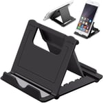 Lot De 2 Supports De Téléphone Portables Pour Bureau, Multi-Angles Réglables, Compatibles Avec Iphone, Huawei Galaxy, Téléphones Et Tablettes Avec Écran De 4 À 7,9"" (Noir).[G594]