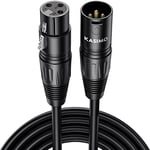 KASIMO XLR to XLR Cable 6M,3-Pin Microphone Male to Female Extension Cable Lead Neutrik Mic Jack Extender Cord Clearer Sound for PA System Studio Recorder Amplifier Mixer Speaker Recording Live Stage