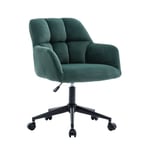 Wahson Chaise de Bureau, Fauteuil de Bureau en Velours Fauteuil Bureau Réglable en Hauteur, Chaise Bureau Erconomique pour Salon et Chambre, Vert