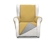 Martina Home Milano Couvre-Fauteuil 1 Place Jaune Moutarde/Gris Perle