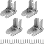 4 Pièces Charnière Pied Pliable, Acier Galvanisé Charnière Pliante pour Pied de Table, Charnière Pliante Autobloquante de 90 Degrés avec Vis, Convient aux Meubles Pliants (Argent)