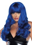 Womens Leg Avenue Long Blue Wavy Misfit Wig