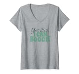 Womens Saying Women Sing & Dancing Yes Sir, I can Boogie Green V-Neck T-Shirt