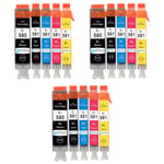 15 Ink Cartridges (5 Set) for Canon PIXMA TS6151, TS8100, TS8252, TS8350, TS9150
