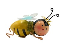 Dekohelden24 Metal Magnet, Wing/Fridge Magnet, Size (L x W x H): 4 x 6 x 11 cm, Bee Flower, 11 cm