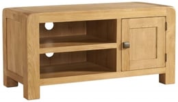 Curve Oak Small TV Unit