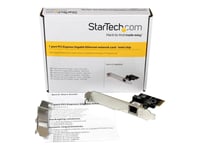 Startech.Com 1-Port Gigabit Ethernet Network Card - Pci Express, Intel I210 Nic - Single Port Pcie Network Adapter Card With Intel Chipset (St1000spexi) - Nettverksadapter - Pcie Lav Profil - 1Gbe - 1000Base-T - Svart