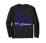 Irritable Bowel Syndrome IBS Awareness Blue Ribbon Butterfly Long Sleeve T-Shirt