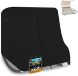 Housse Bain De Soleil Impermeable,600d Imperméable Résistant Aux Déchirures Uv Chaise Longue 2 Personnes Double Chaise Longue Couverture Extérieure, Noir (210 * 210 * 160cm)