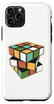 Coque pour iPhone 11 Pro Puzzle rétro en forme de cube - Couleurs vives et géométriques