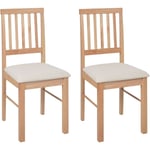 Beliani - Lot de 2 Chaises Rembourrées en Bois Clair Beige Clair Orono