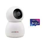 Caméra IP intelligente WIFI Tuya Onvif Fente pour carte SD prise en charge Smart Life App Caméra de surveillance audio sans fil pour moniteur bébé, caméra 1080P Ajouter 64G