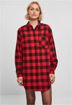 Urban Classics Ladies Oversized Check Flannel Shirt Dress Wood Chopper