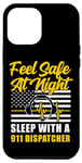 iPhone 12 Pro Max 911 Dispatcher Thin Gold Yellow Line American Flag Feel Safe Case