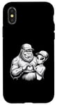 Coque pour iPhone X/XS Funny Cryptid Bigfoot Alien Love Valentine Monster Femme Homme