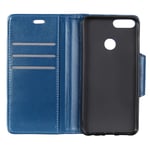 Flip Case for HUAWEI honor 7A, Business Case with Card Slots, Leather Cover Wallet Case Kickstand Phone Cover Shockproof Case for HUAWEI honor 7A (Blue)