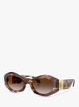 Versace VE4466U Women's Oval Sunglasses, Havana