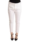 Cycle WoMens White Mid Waist Slim Fit Skinny Cotton Stretch Trouser material_cotton - Size 26 (Waist)