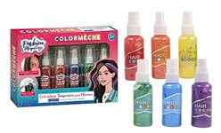 FASHION MAQUILLAGE - 6 Sprays Pour Coloration Temporaire des Cheveux - Colormèche - 258035 - Multicolore - Jeu pour Enfant - Beauté - Testé Par un Laboratoire - À Partir de 5 ans